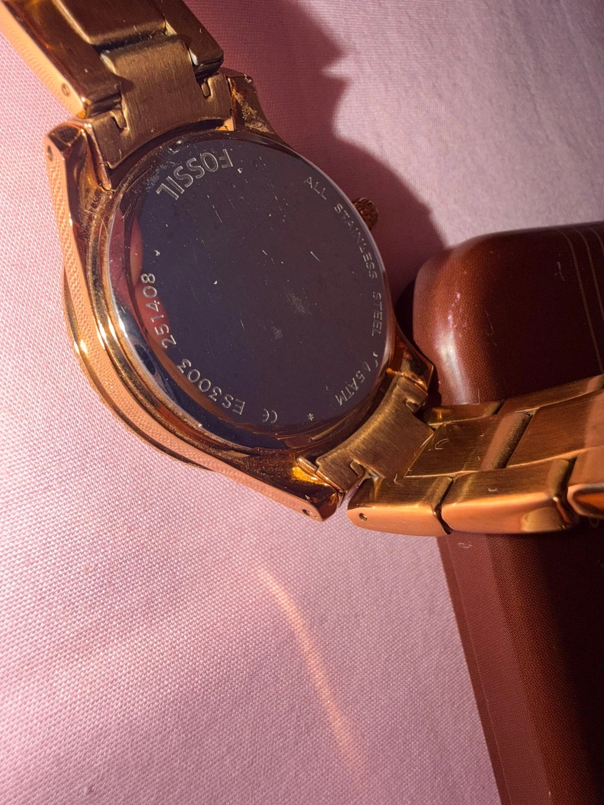 Fossil dameshorloge roze goud Strass Doos + schakels – photo 13